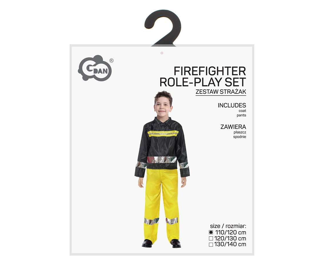 Role play-set for kids Firefighter (jackett, pants) size 110/120 cm