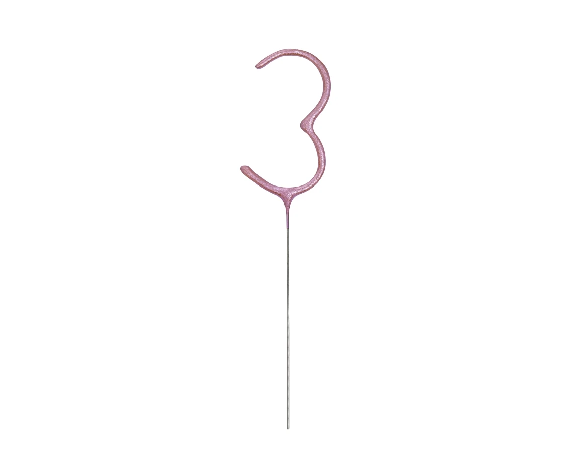 Sparklers, number 3, pink