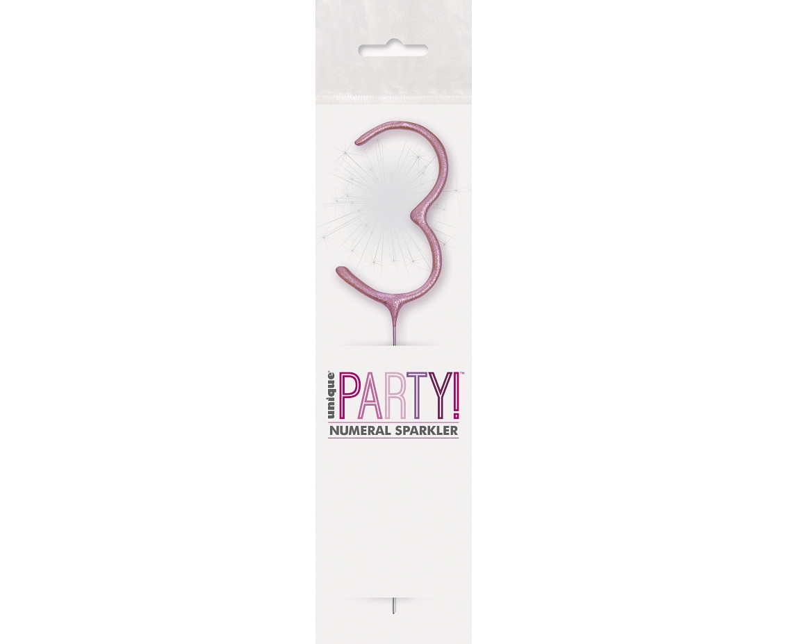 Sparklers, number 3, pink