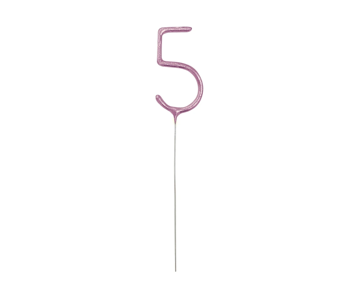 Sparklers, pink number 5