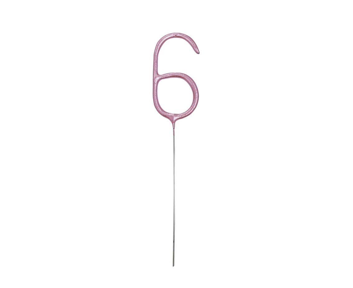 Sparklers, pink number 6