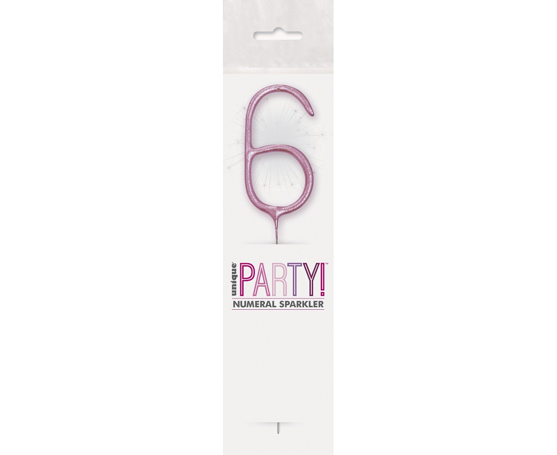 Sparklers, pink number 6
