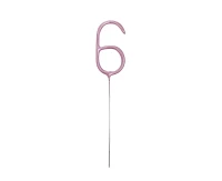 Sparklers, pink number 6