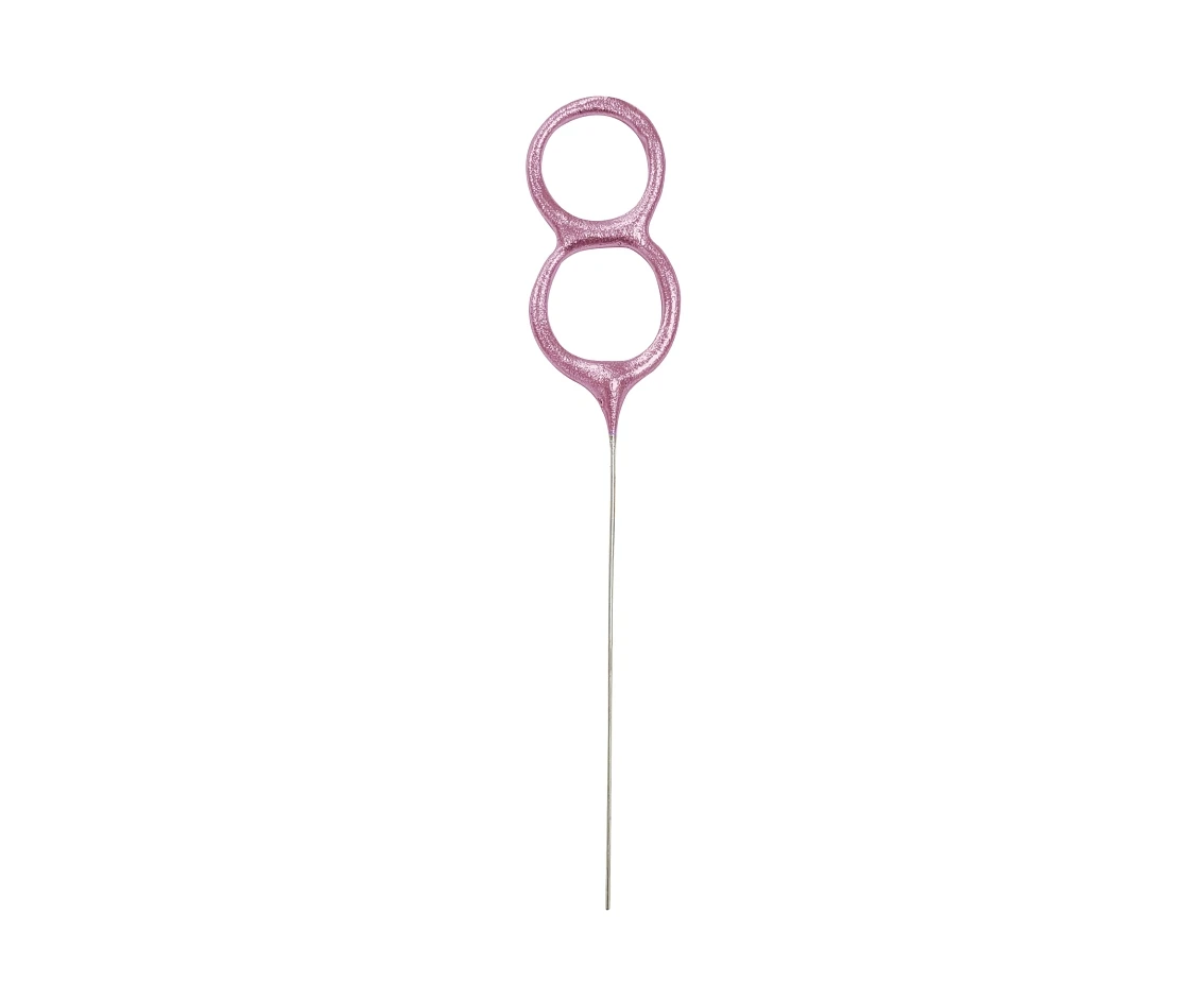 Sparklers, pink number 8