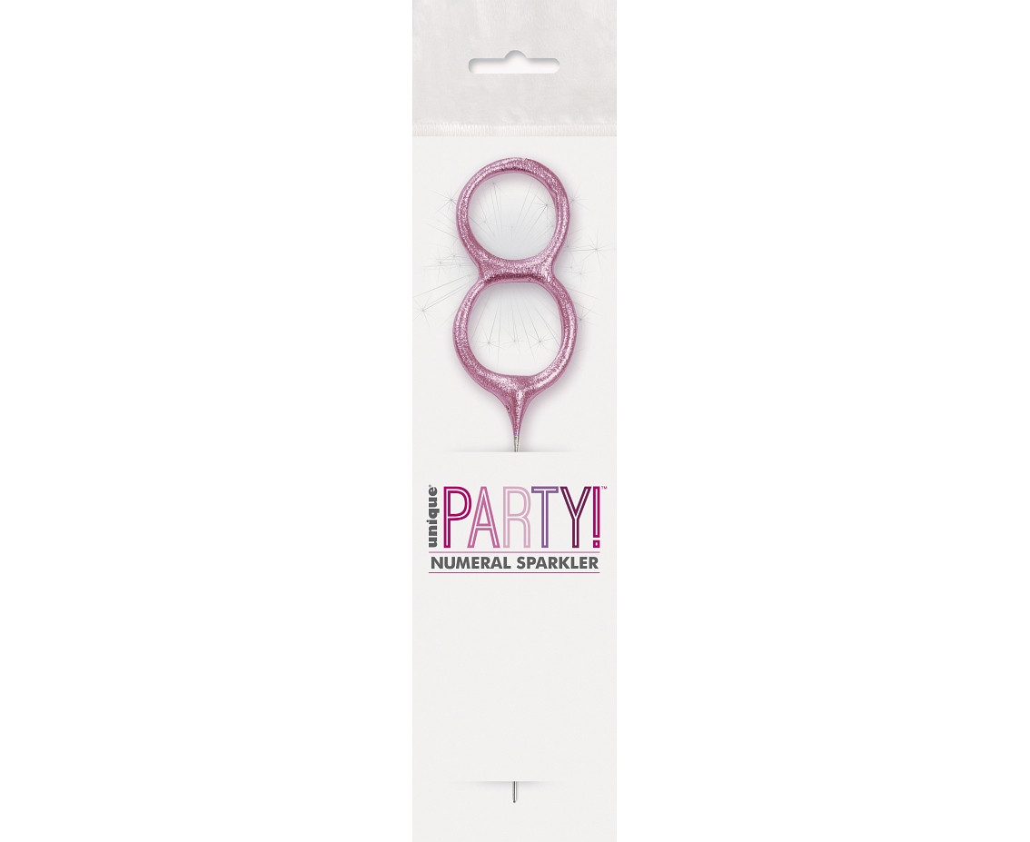 Sparklers, pink number 8