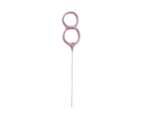 Sparklers, pink number 8