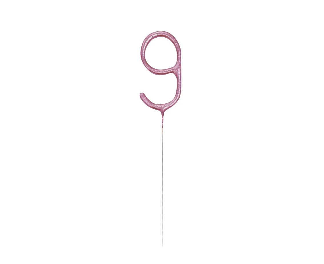 Sparklers, pink number 9