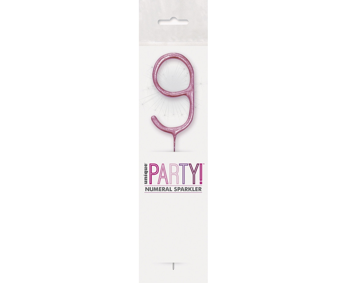 Sparklers, pink number 9