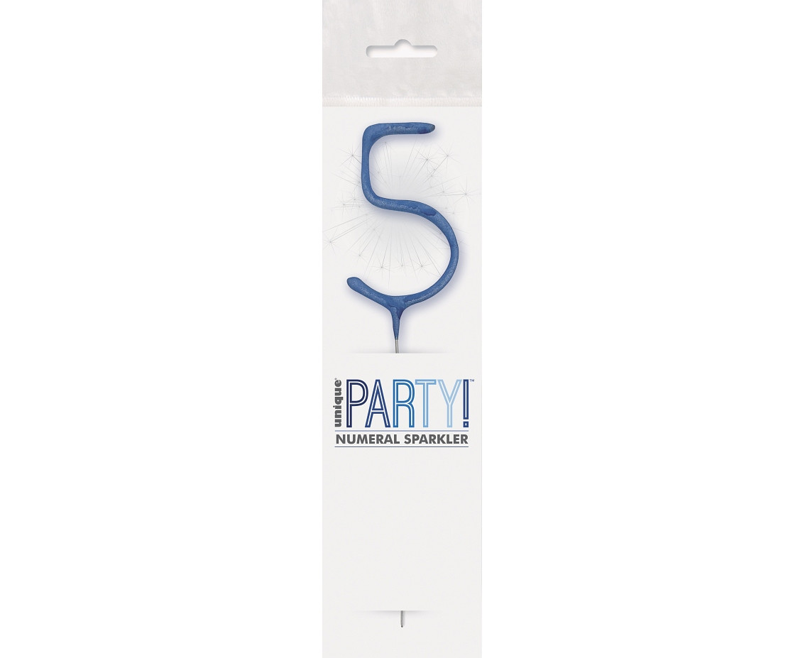 Sparklers, number 5, blue