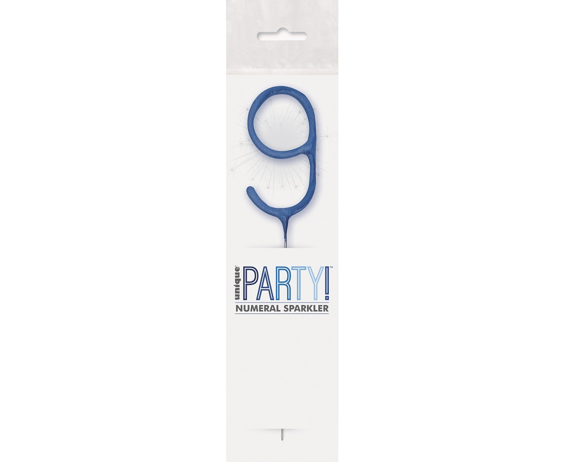 Sparklers, number 9, blue