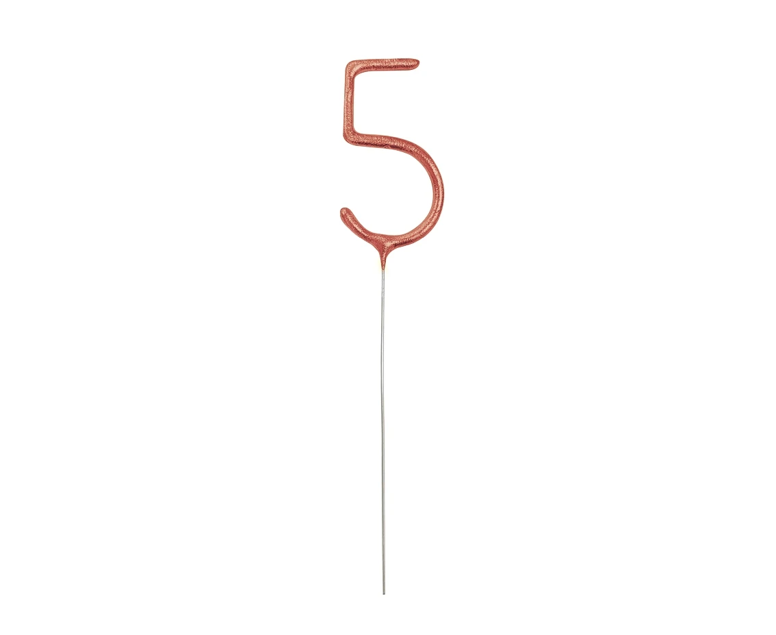 Sparklers, number 5, rose gold