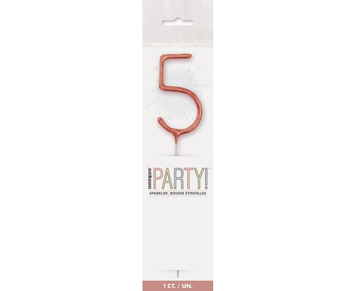 Sparklers, number 5, rose gold