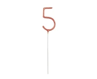 Sparklers, number 5, rose gold