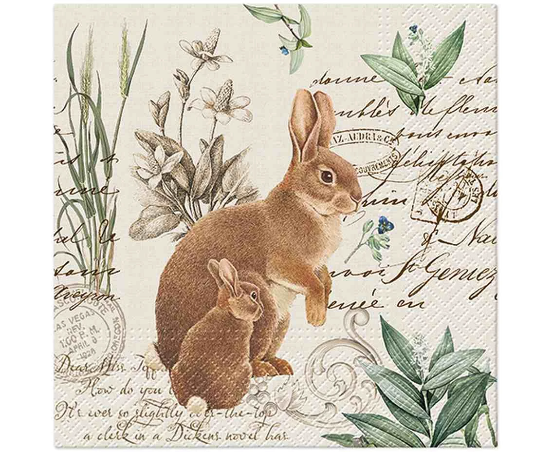 PAW Paper napkins Easter, Easter bunny, 33x33 cm, 20 pcs.