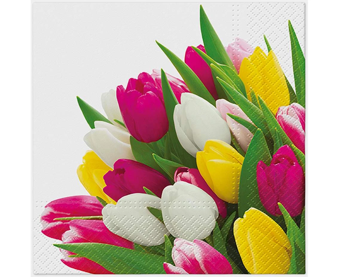 PAW Paper napkins Tulips, 33x33 cm, 20 pcs.