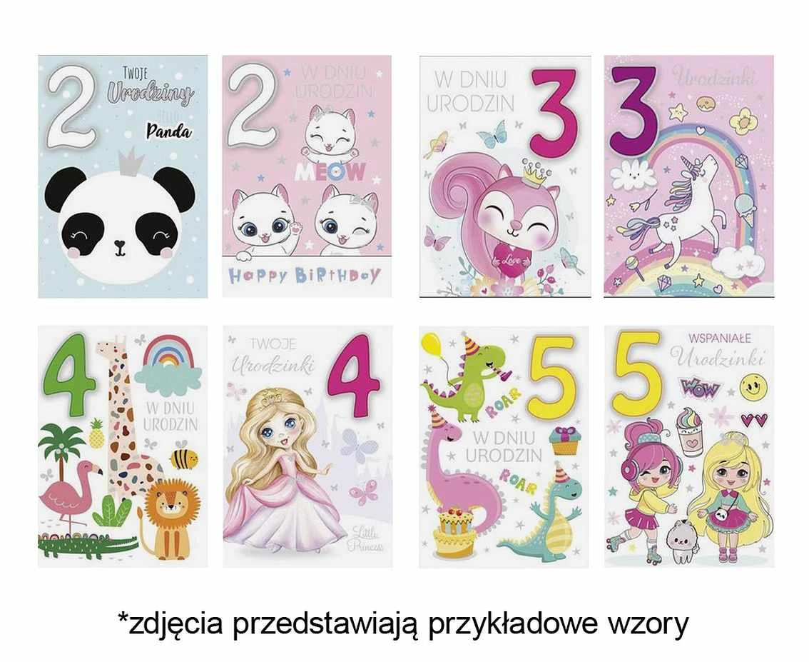 POLMAK Card with numbers on sponges exclusive 117x167 Children''s Birthday 2 sets 766 Children''s - Numbers, Girl