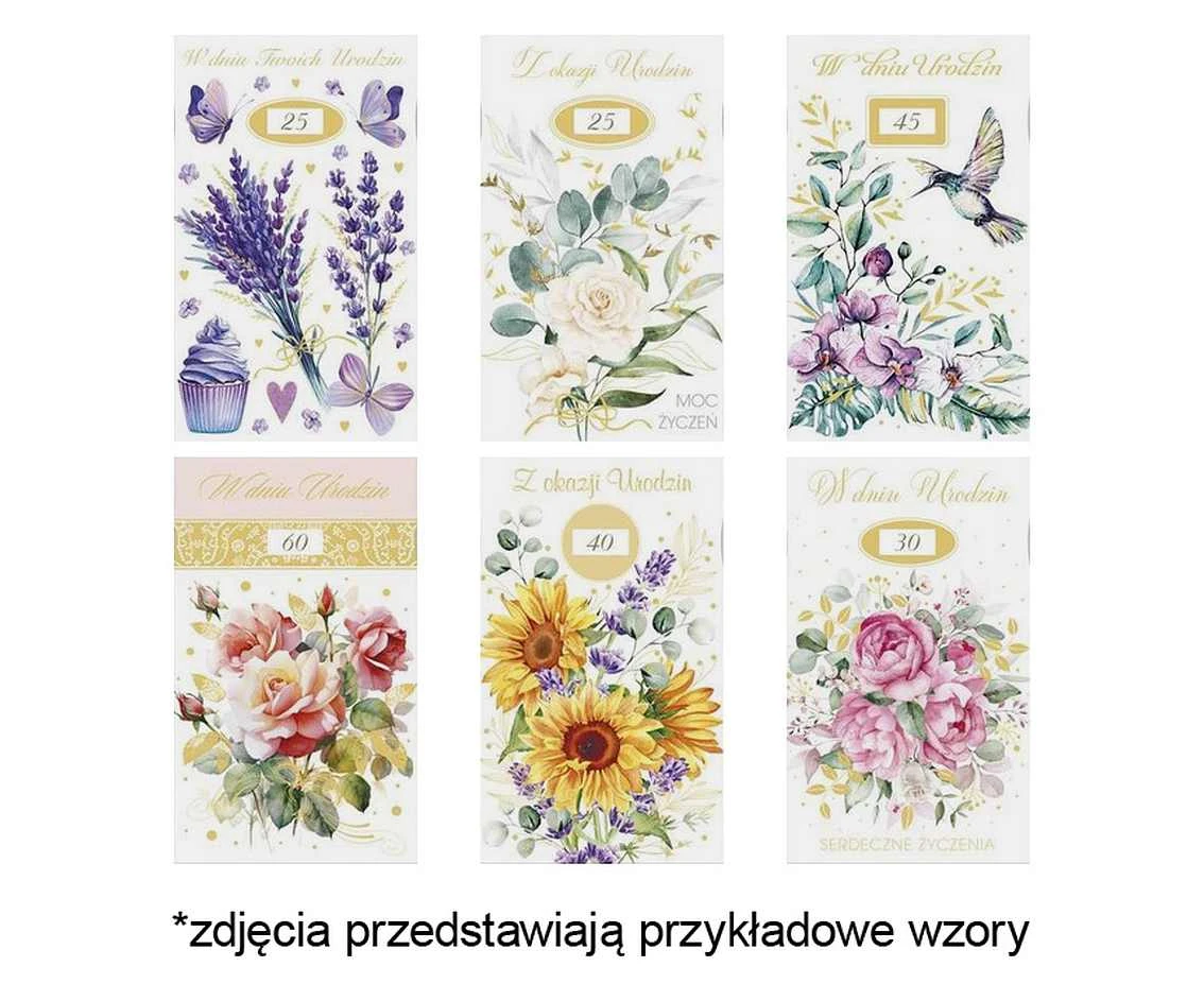 POLMAK Card with numbers on wheels LO 115x190 Birthday set 753 Flowers - Watercolor, Numbers, Feminine, Youth