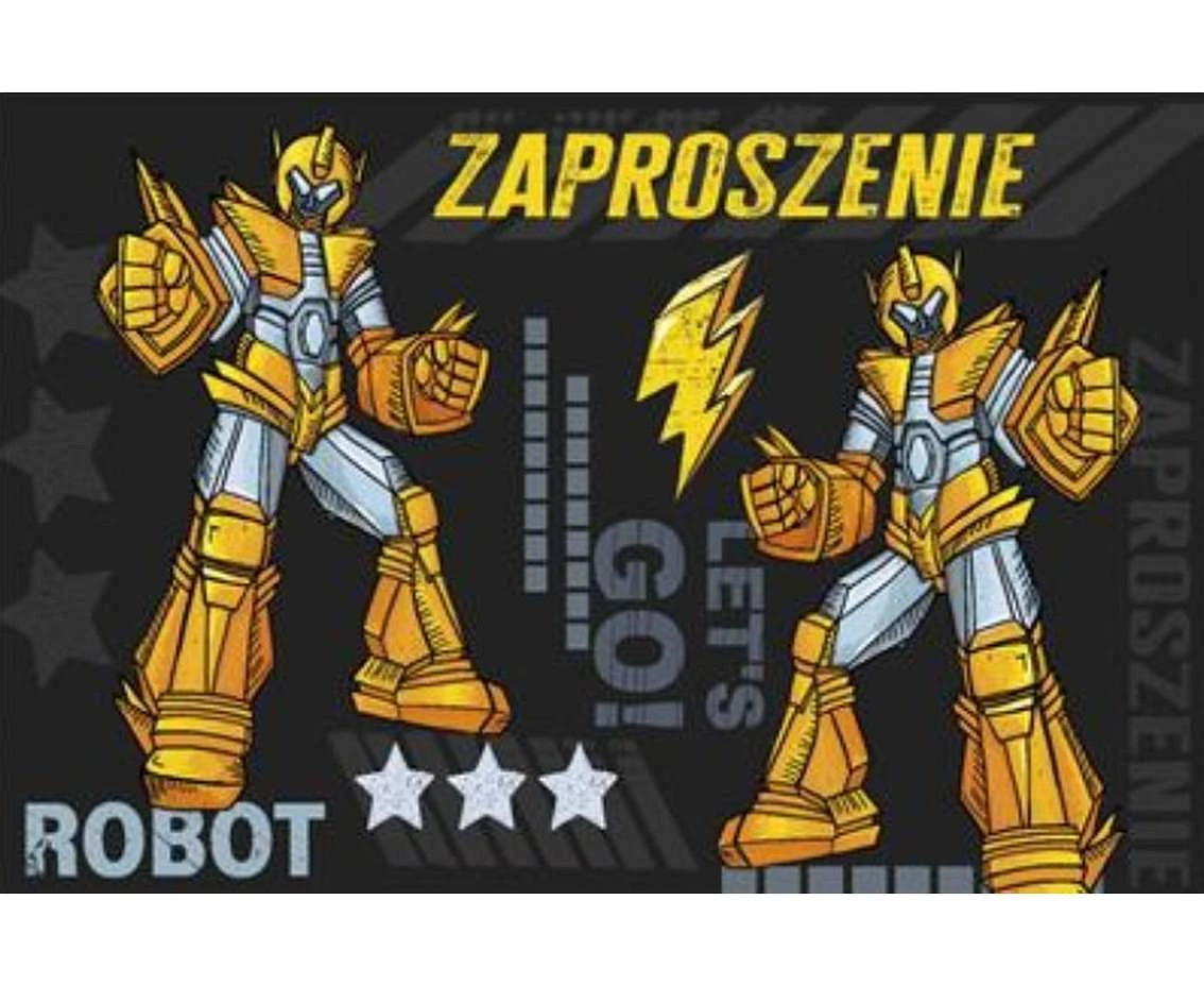 POLMAK Invitation Z 160x95 set 62134 Children''s - Boy, Robots, 10 pcs.