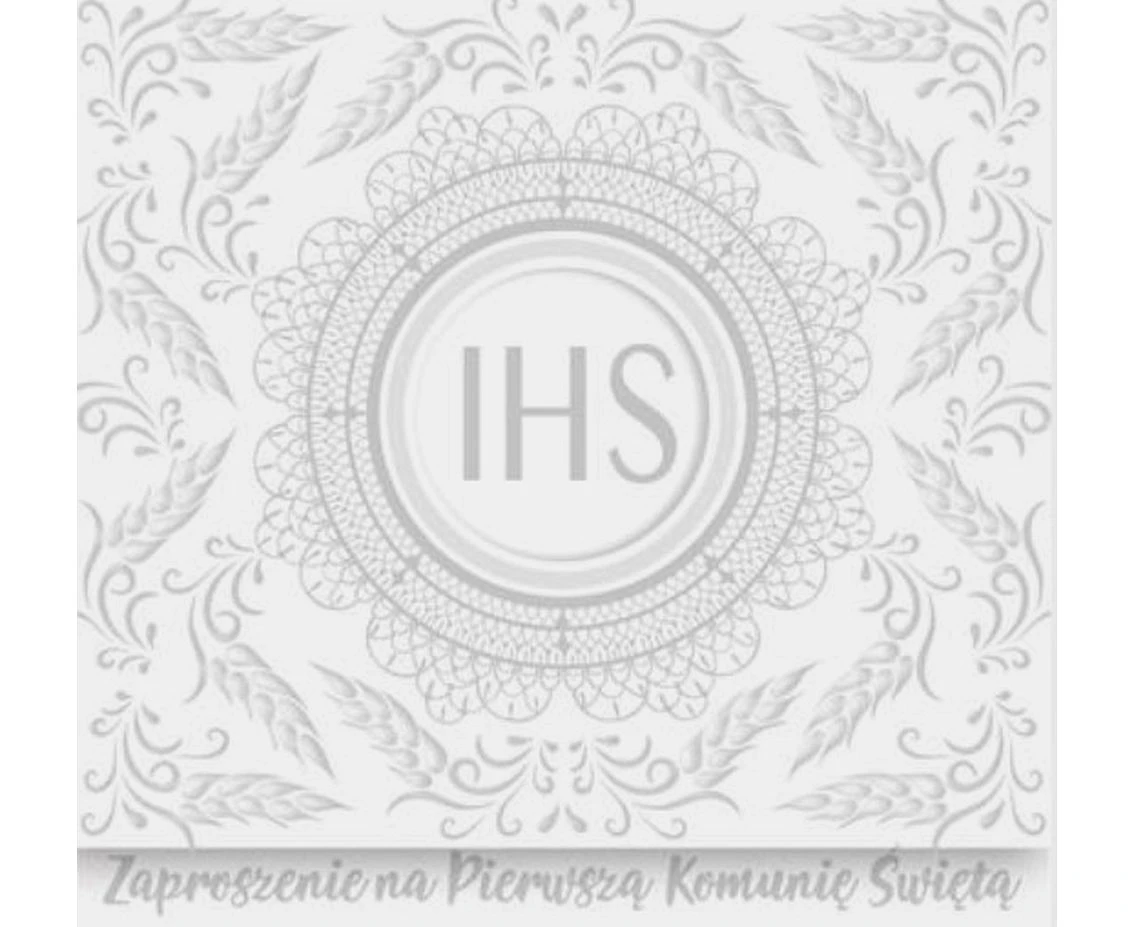 POLMAK Invitation square ZKW 120x120 Communion set 57194 Children''s - Boy, Girl, Graphics, Religion, Silver, Embossing, 10 pcs.