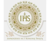 POLMAK Square invitation ZKW 120x120 Communion no. 39814 Children''s - Boy, Girl, Religion, Gold, 10 pcs.