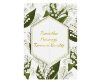 Greeting card A5 card Holy Communion, pink, lilies of the valley, 1 pc.