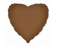 18" FX Foil Balloon - Heart (Matte Choco Brown)