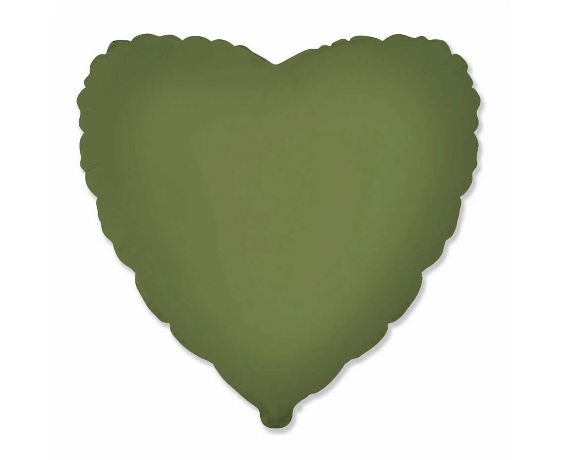 18" FX Foil Balloon - Heart (Matte Olive Green)