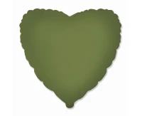 18" FX Foil Balloon - Heart (Matte Olive Green)