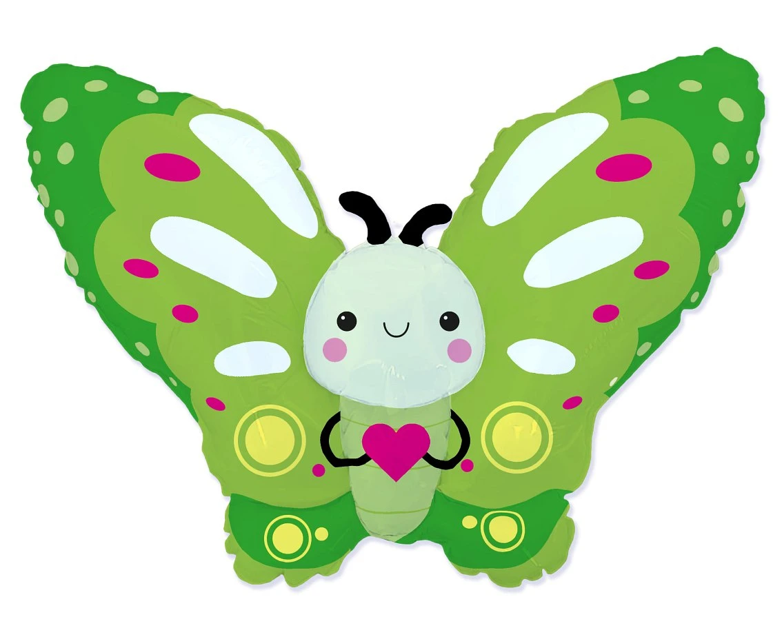 Foil Balloon 24" FX - Butterfly (green) EOL