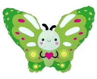 Foil Balloon 24" FX - Butterfly (green) EOL