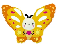 Foil Balloon 24" FX - Butterfly (yellow) EOL