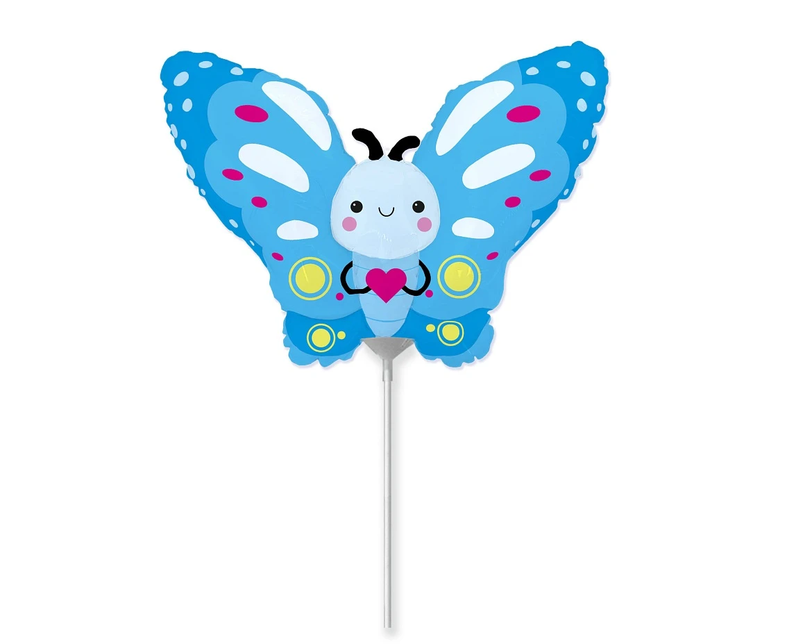 Foil Balloon 14" FX - Butterfly (blue)