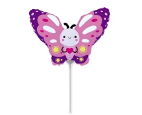 Foil Balloon 14" FX - Butterfly (pink)