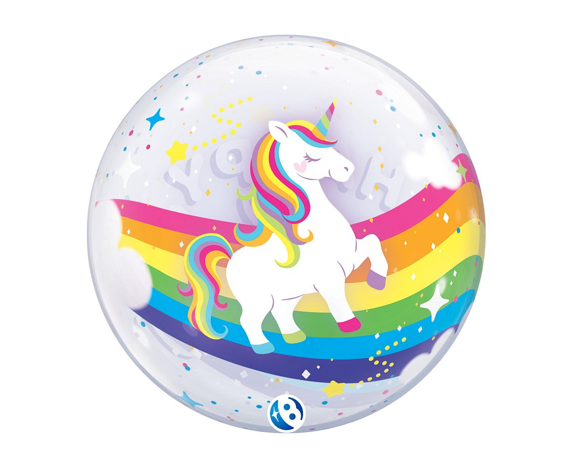 Balloon Takara BUBBLE BALLOON Birthday Rainbow Unicorn, 22"
