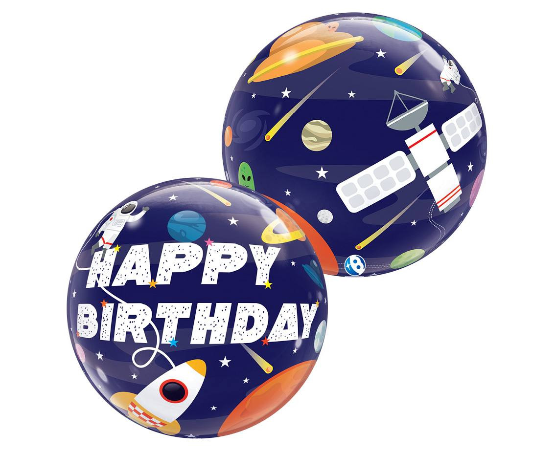 Balloon Takara BUBBLE BALLOON Birthday Outer Space, 22"