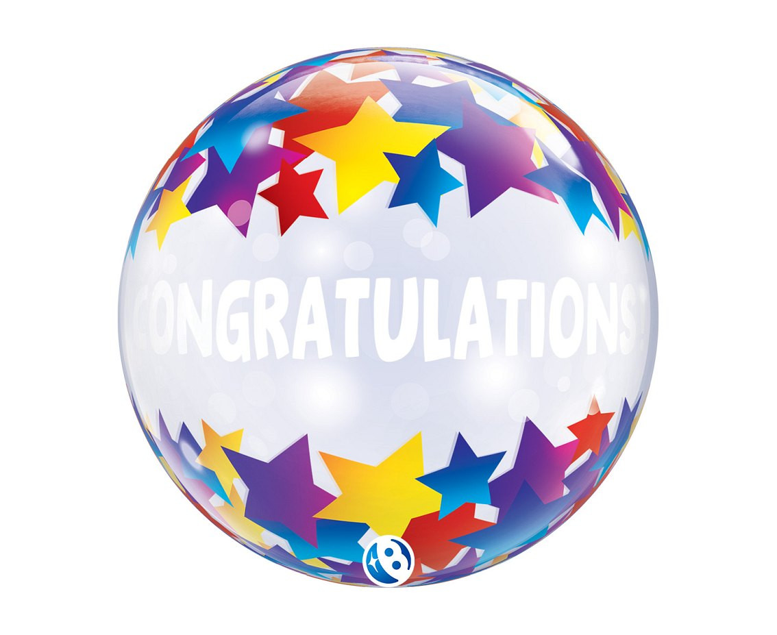 Balloon Takara BUBBLE BALLOON Congratulations Shooting Stars, 22"