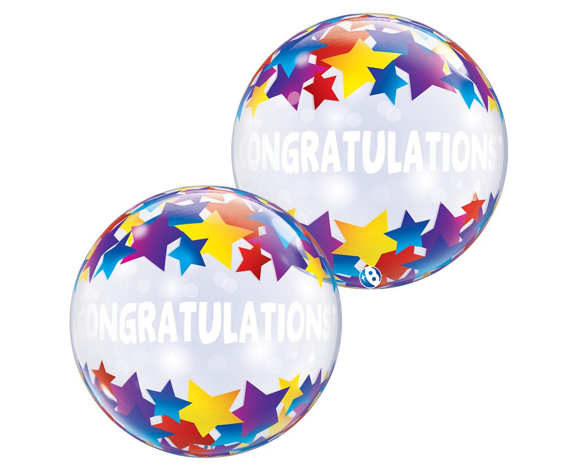Balloon Takara BUBBLE BALLOON Congratulations Shooting Stars, 22"