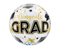 Balloon Takara BUBBLE BALLOON Congrats Grad Stars & Dots, 22"