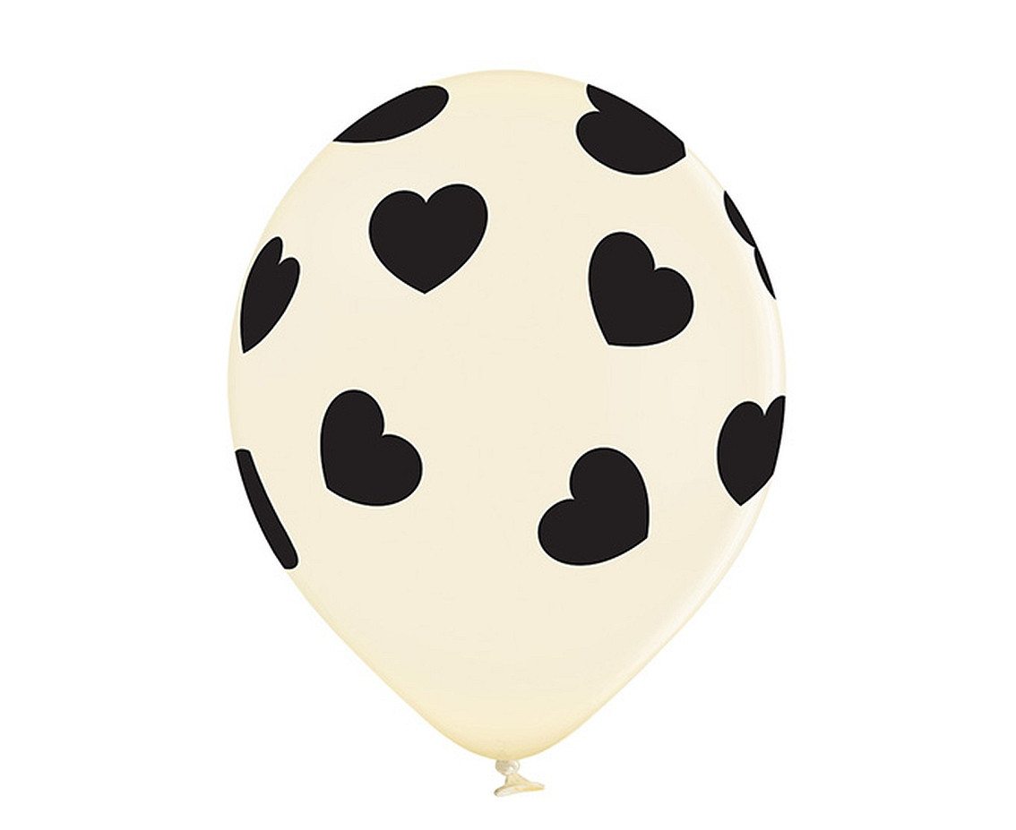 Balloons Belbal 12", D11, hearts vanilla, 6pcs