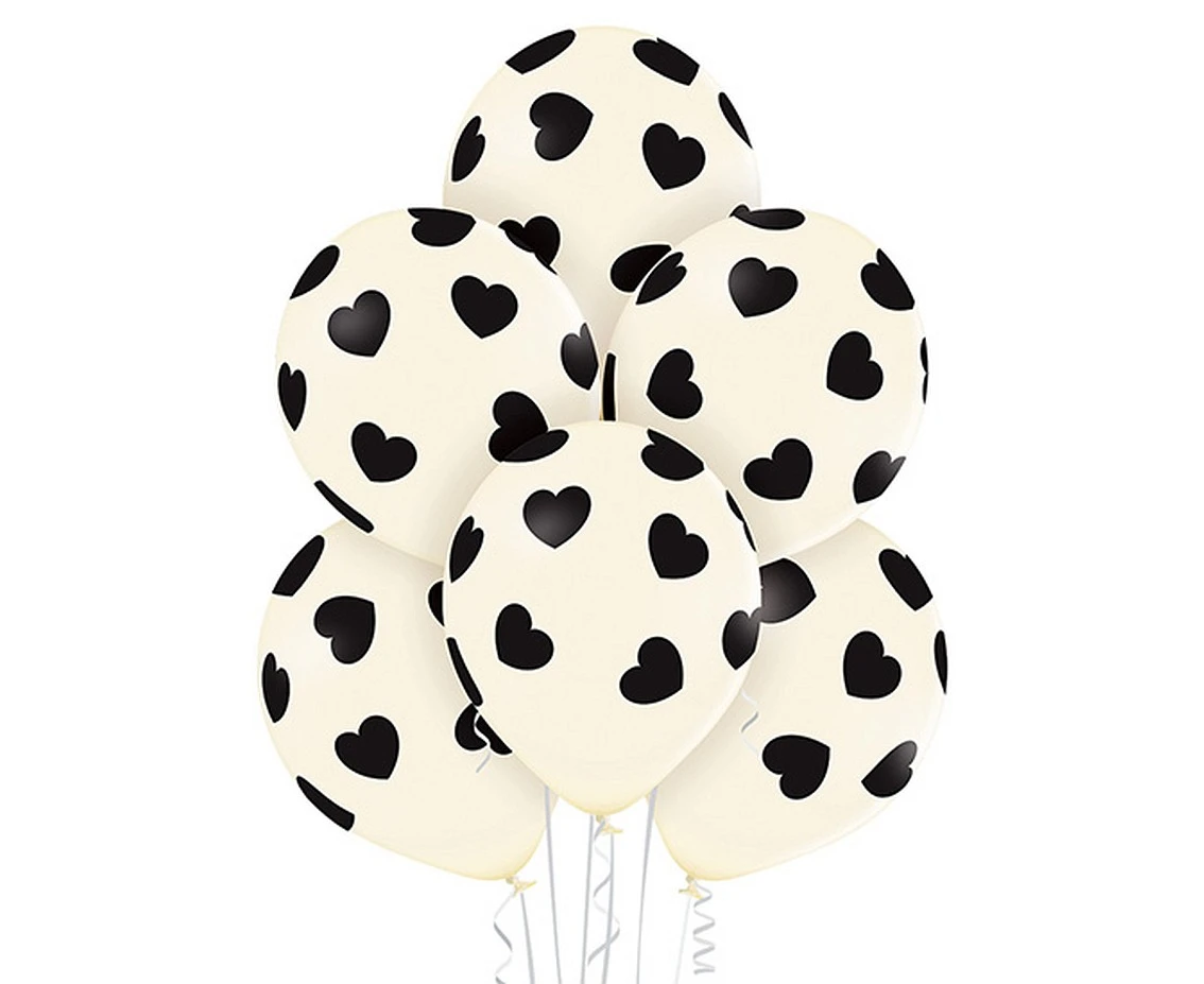 Balloons Belbal 12", D11, hearts vanilla, 6pcs
