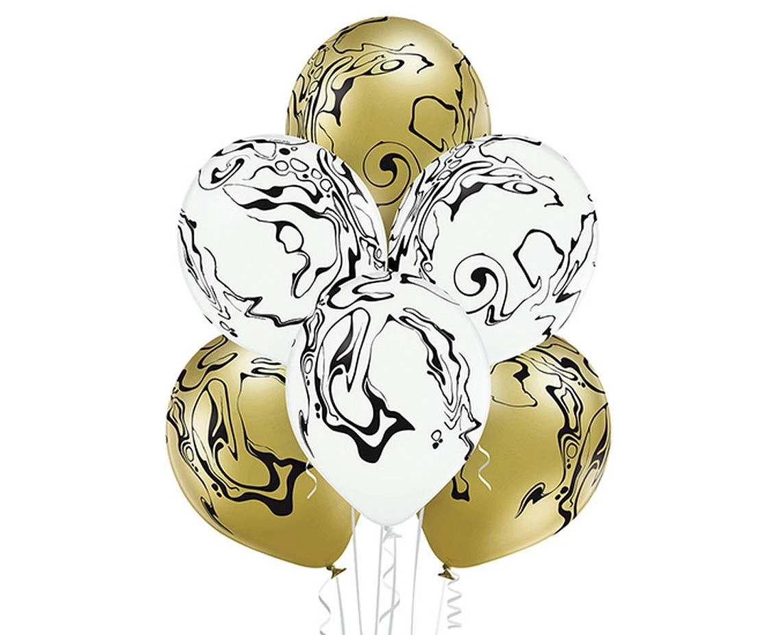 Balloons Belbal 12", D11, balloons marble, 6pcs