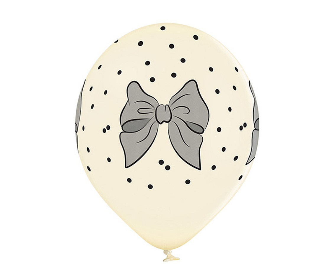Balloons Belbal 12", D11, big bows vanilla, 6pcs