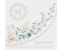 POLMAK Invitation square 120x120 Communion set 62161 Children''s - Boy, Girl, Silver, 10 pcs.
