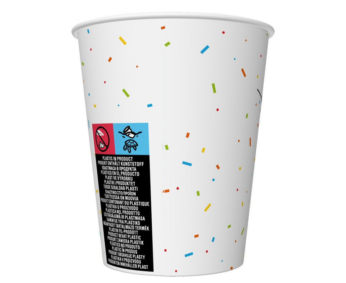 Paper cups Colorful Party, 250 ml. , 6 pcs.