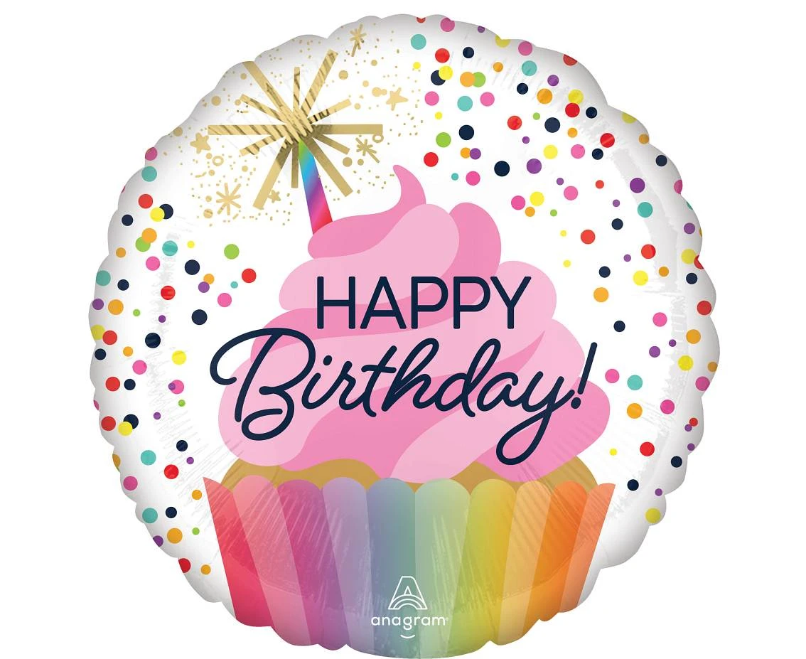 Foil balloon 18" SHP -  Confetti sprinkle Birthday EOL