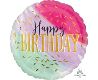 Foil balloon 18" SHP -  Water color Birthday EOL