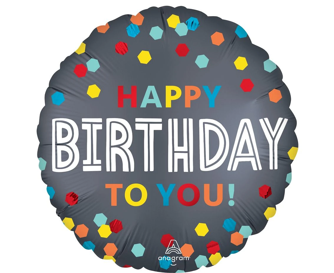 Foil balloon 18" SHP -  Confetti burst bday EOL