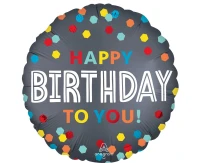 Foil balloon 18" SHP -  Confetti burst bday EOL