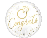 Foil balloon 18" SHP -  White gold wedding EOL