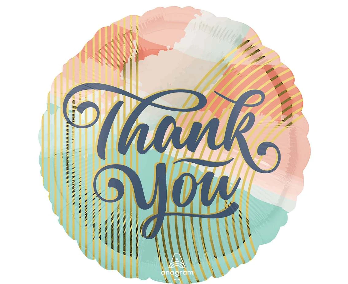 Foil balloon 18" SHP -  Thank you pastel clouds EOL